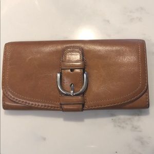 Coach classic leather wallet with buckle